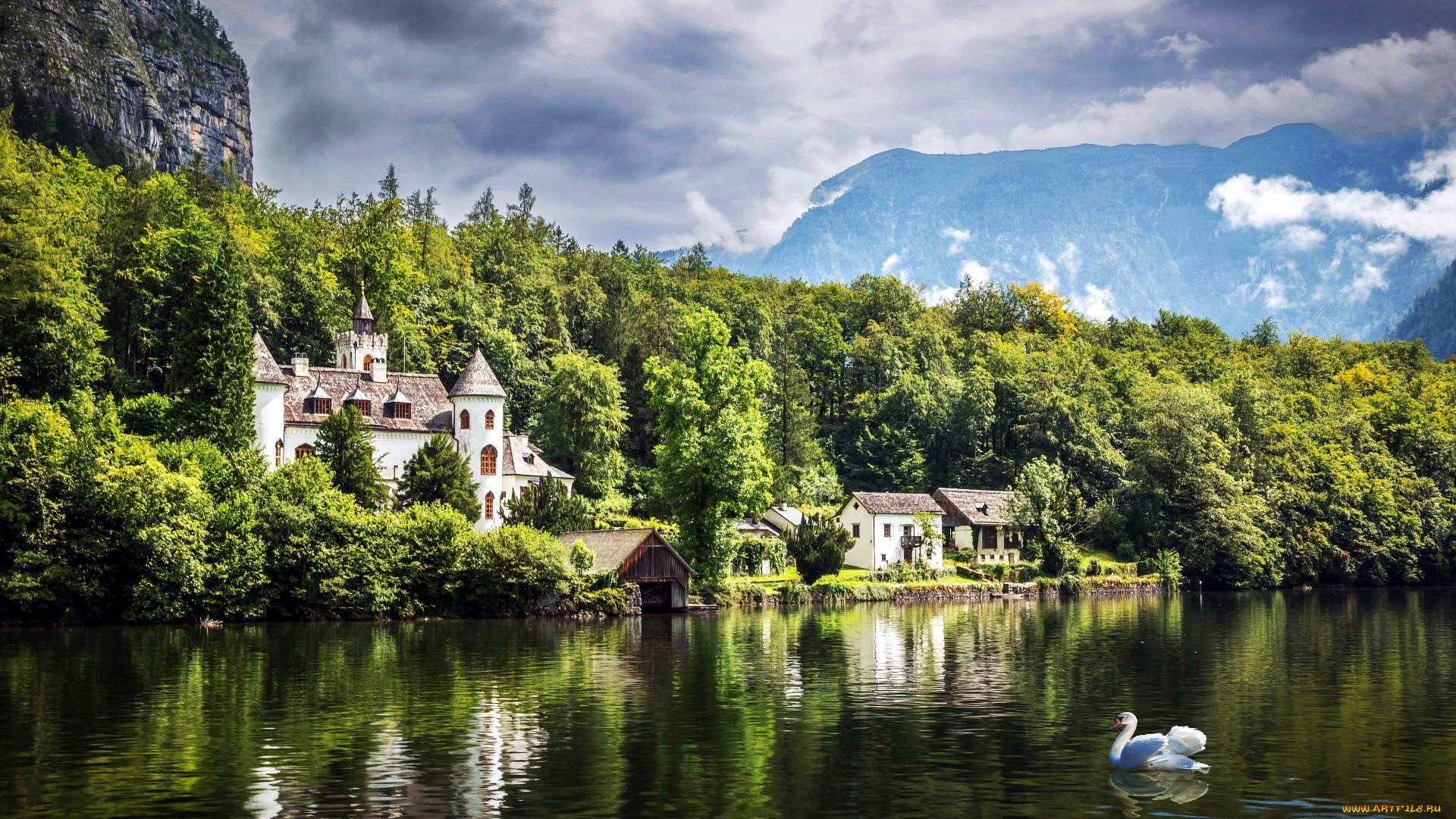 grub castle, lake hallstatt, austria, ,  , grub, castle, lake, hallstatt